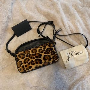 J.Crew Devon Calf Hair Camera Bag new without tags includes duster bag
